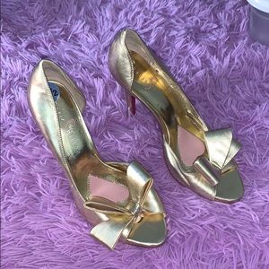 Paris Hilton Gold Heels